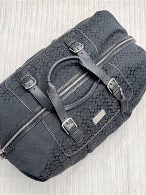 Coach Black Signature Canvas Duffel Bag